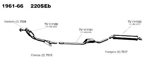 1961-66 220SEb Exhaust System