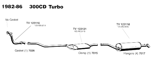 1982-86 300CD Turbo Exhaust System