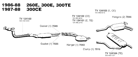 1987-88 300CE Exhaust System